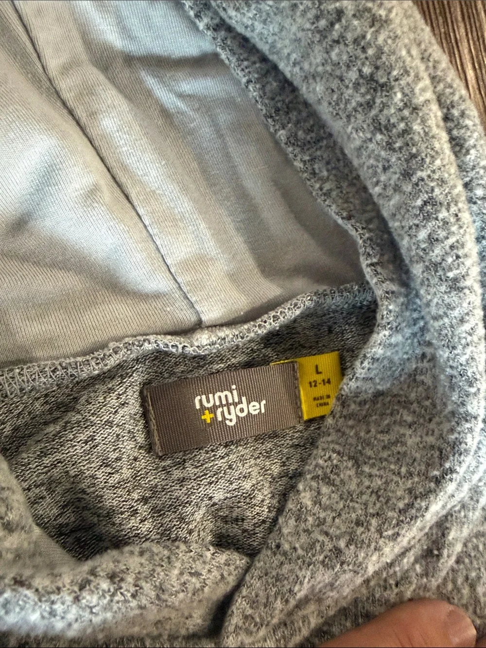 Kids' Light Gray Hooded Pullover Top